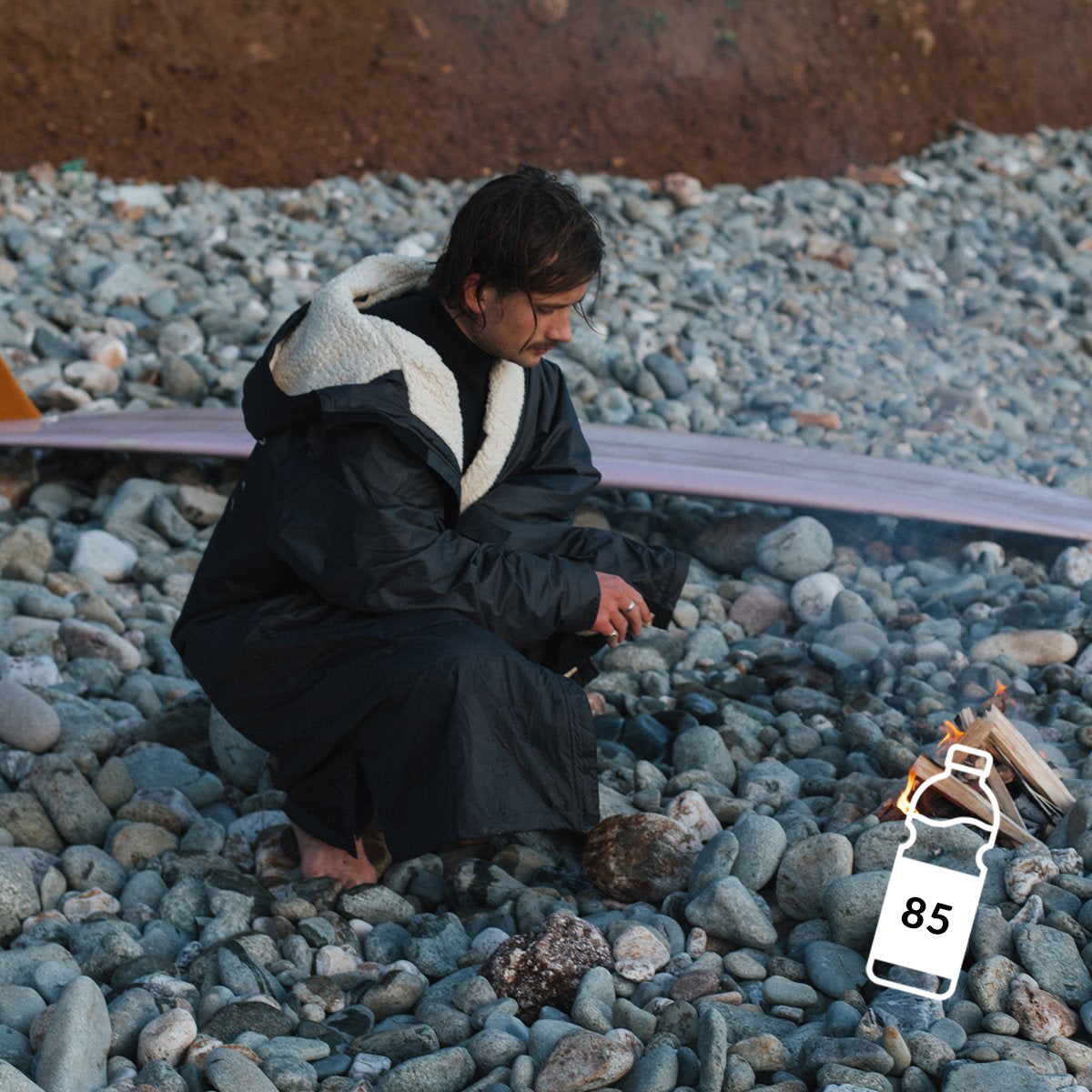 Passenger's Escapism Recycled Sherpa Lined Changing Robe Black