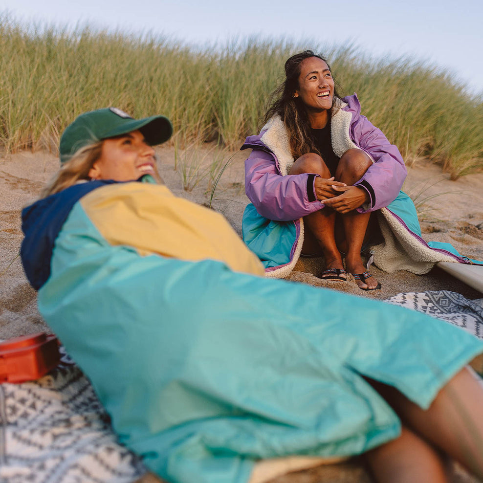 Passenger's Roaming Recycled Sherpa Lined Changing Robe Viridian Green/Orchid