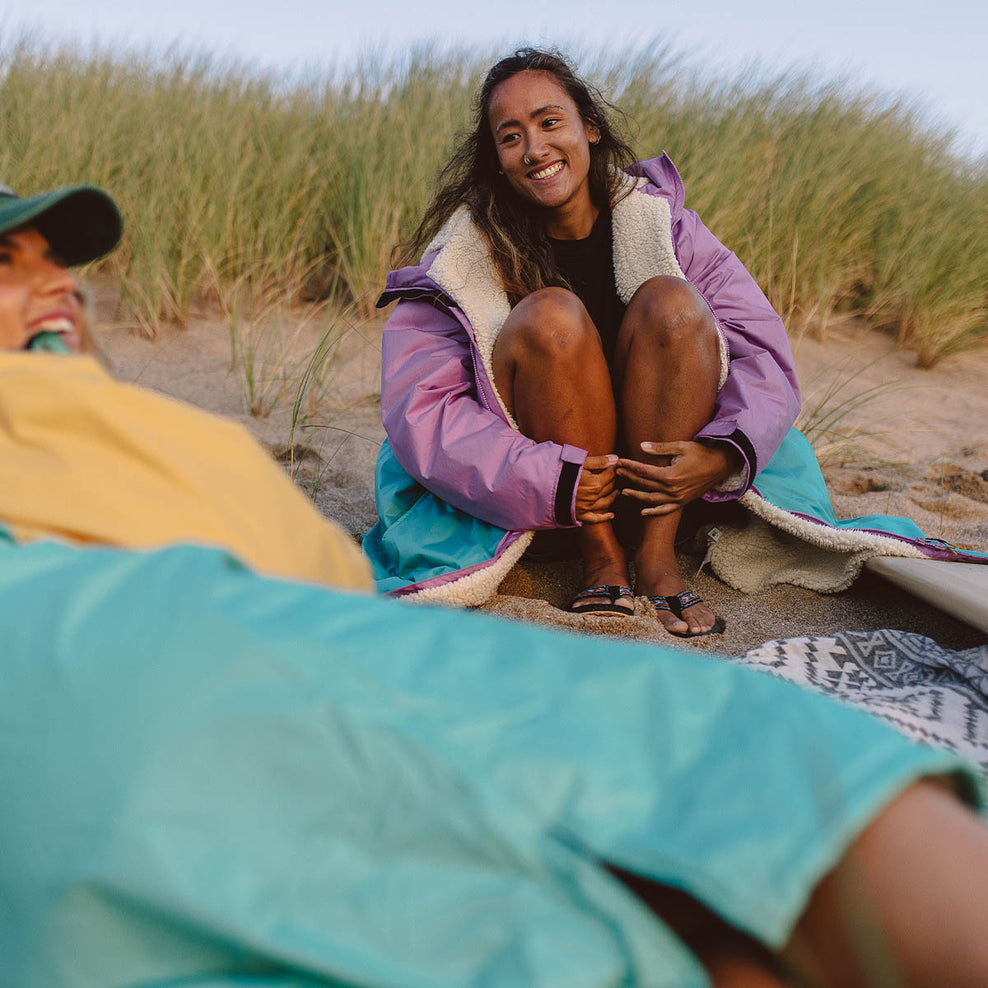 Passenger's Roaming Recycled Sherpa Lined Changing Robe Viridian Green/Orchid