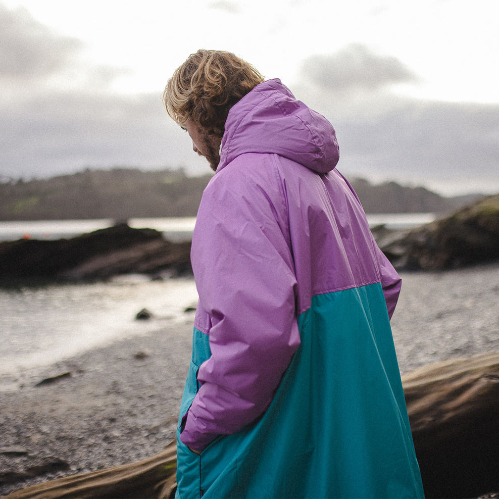 Passenger's Roaming Recycled Sherpa Lined Changing Robe Viridian Green/Orchid