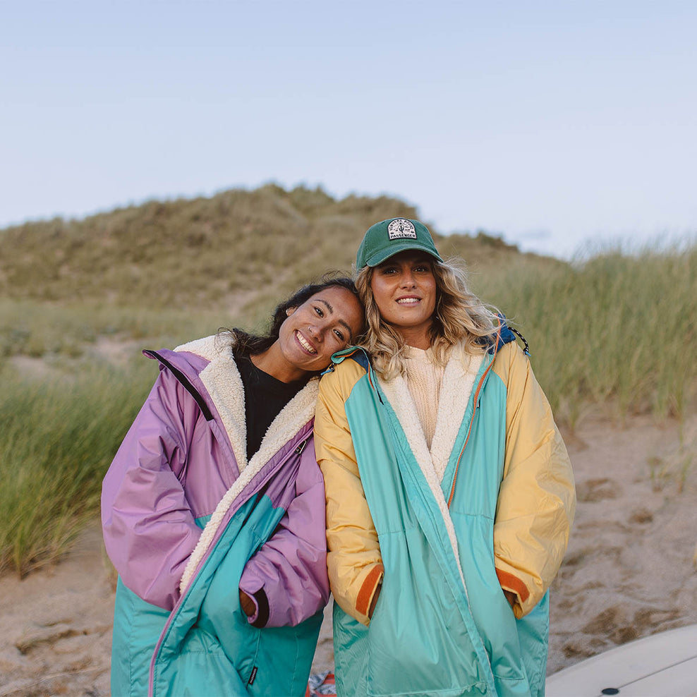 Passenger's Roaming Recycled Sherpa Lined Changing Robe Viridian Green/Orchid