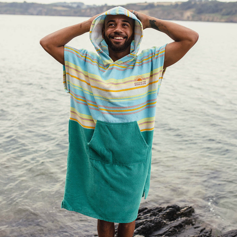 Passenger's Baja Recycled Towel Poncho Sea Stripe