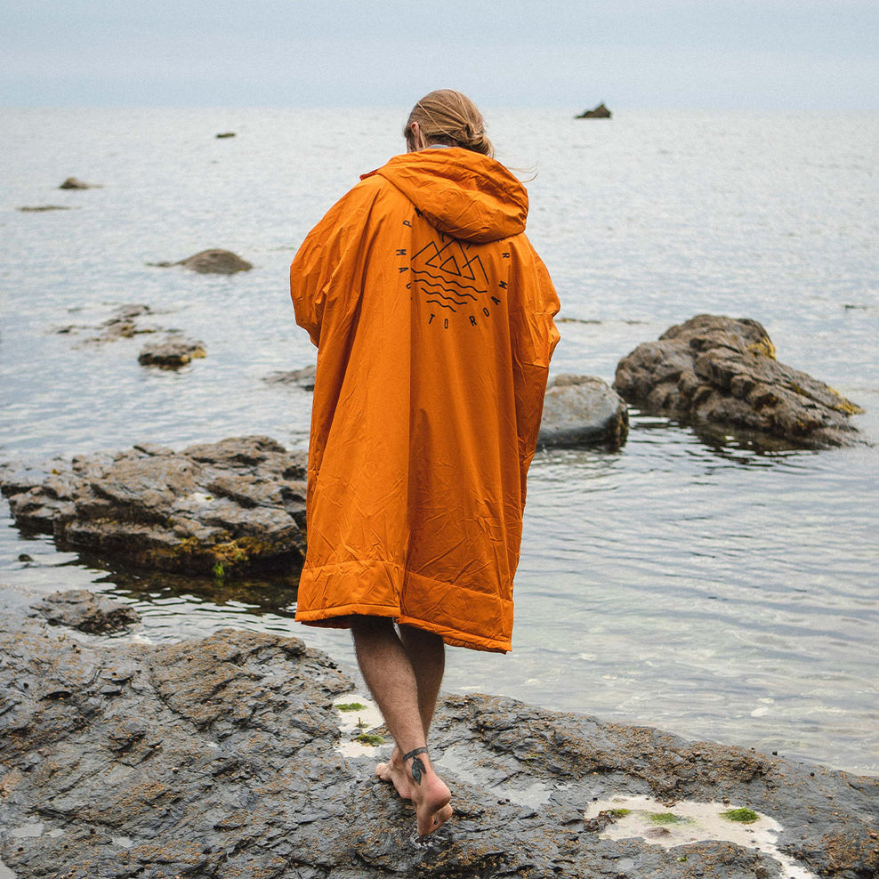 Passenger's Escapism Recycled Towel Lined Changing Robe Sunrise Orange