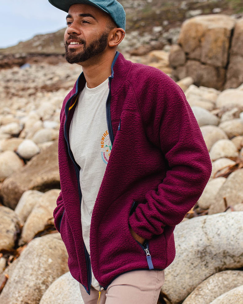 Passenger Tripper Recycled Sherpa Full Zip Fleece Wine
