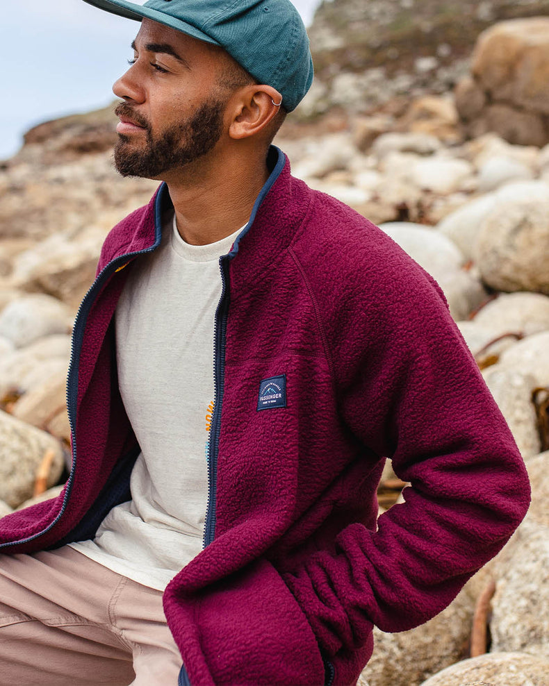 Passenger Tripper Recycled Sherpa Full Zip Fleece Wine