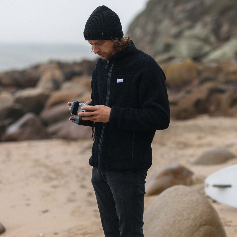 Passenger Tripper Full Zip Recycled Sherpa Fleece Black