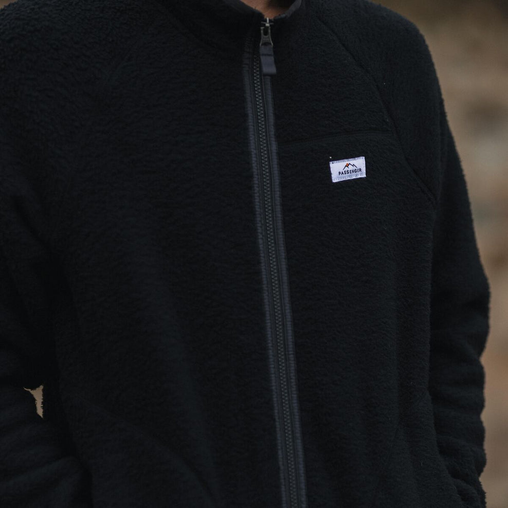 Passenger Tripper Full Zip Recycled Sherpa Fleece Black