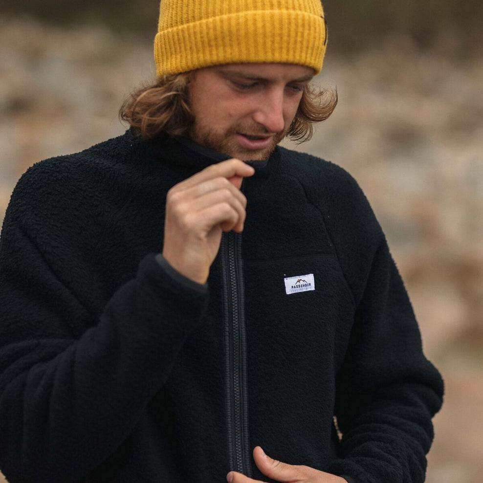 Passenger Tripper Full Zip Recycled Sherpa Fleece Black