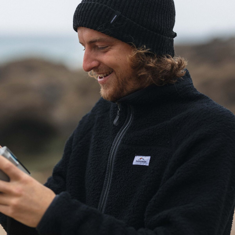 Passenger Tripper Full Zip Recycled Sherpa Fleece Black