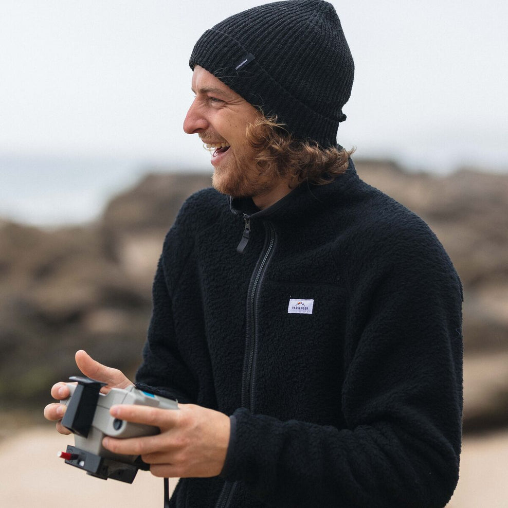 Passenger Tripper Full Zip Recycled Sherpa Fleece Black