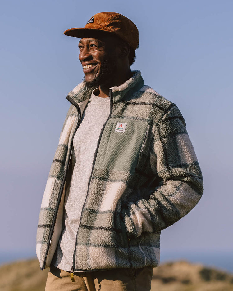 Passenger Trekker Recycled Deep-Pile Sherpa Fleece Pistachio Check
