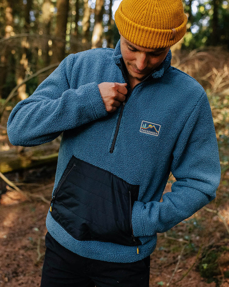 Passenger Oceanside Recycled Polar-Lined Sherpa Fleece Blue Steel