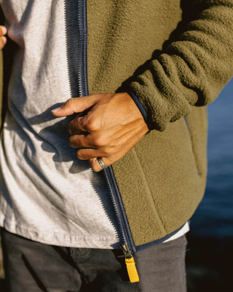 Passenger Tripper Recycled Sherpa Full Zip Fleece Khaki