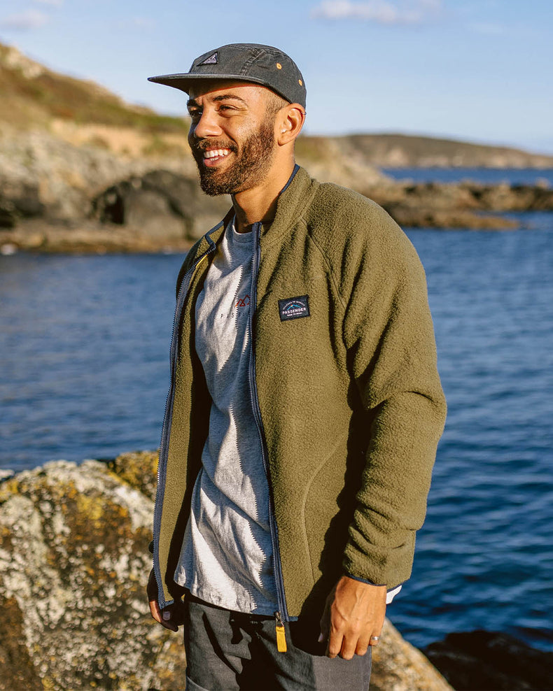 Passenger Tripper Recycled Sherpa Full Zip Fleece Khaki