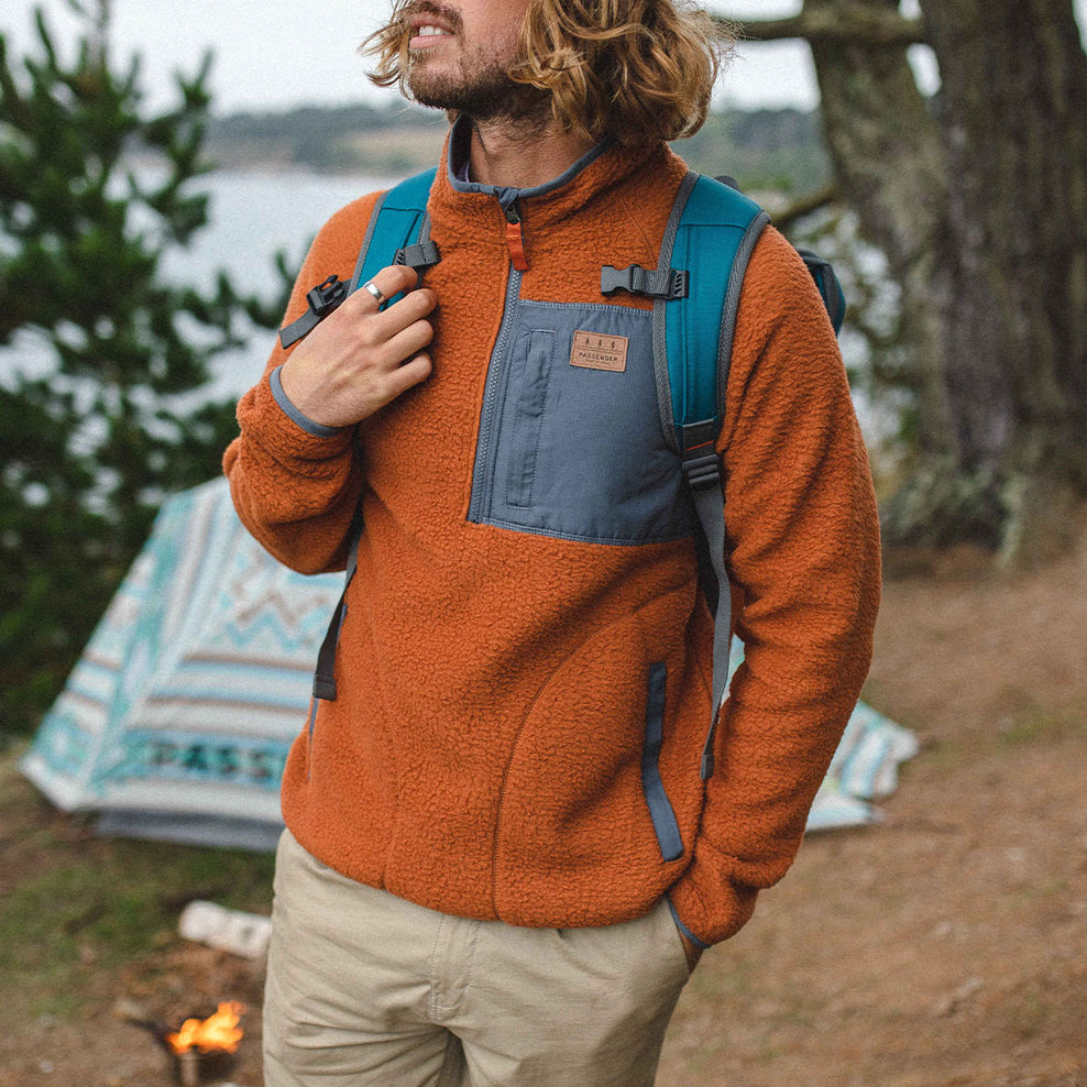 Passenger Offgrid 1/4 Zip Recycled Sherpa Fleece Glazed Ginger