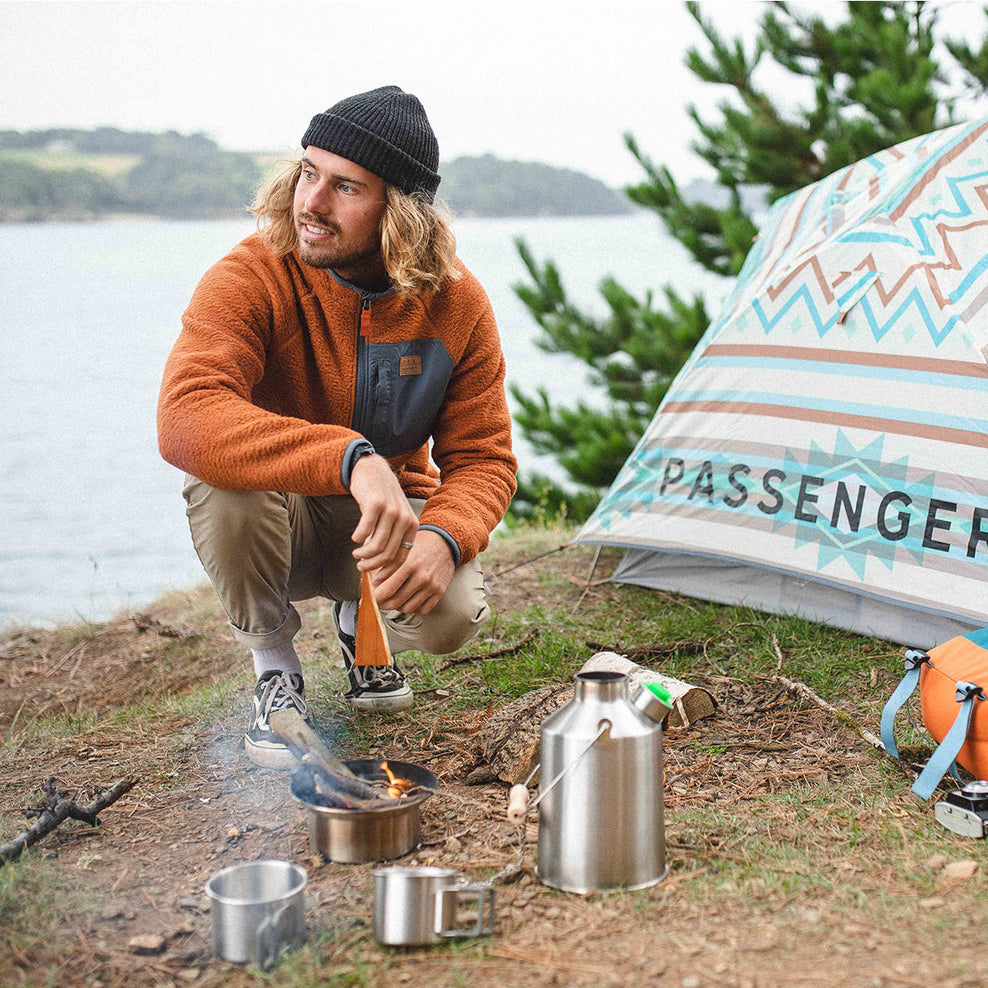 Passenger Offgrid 1/4 Zip Recycled Sherpa Fleece Glazed Ginger