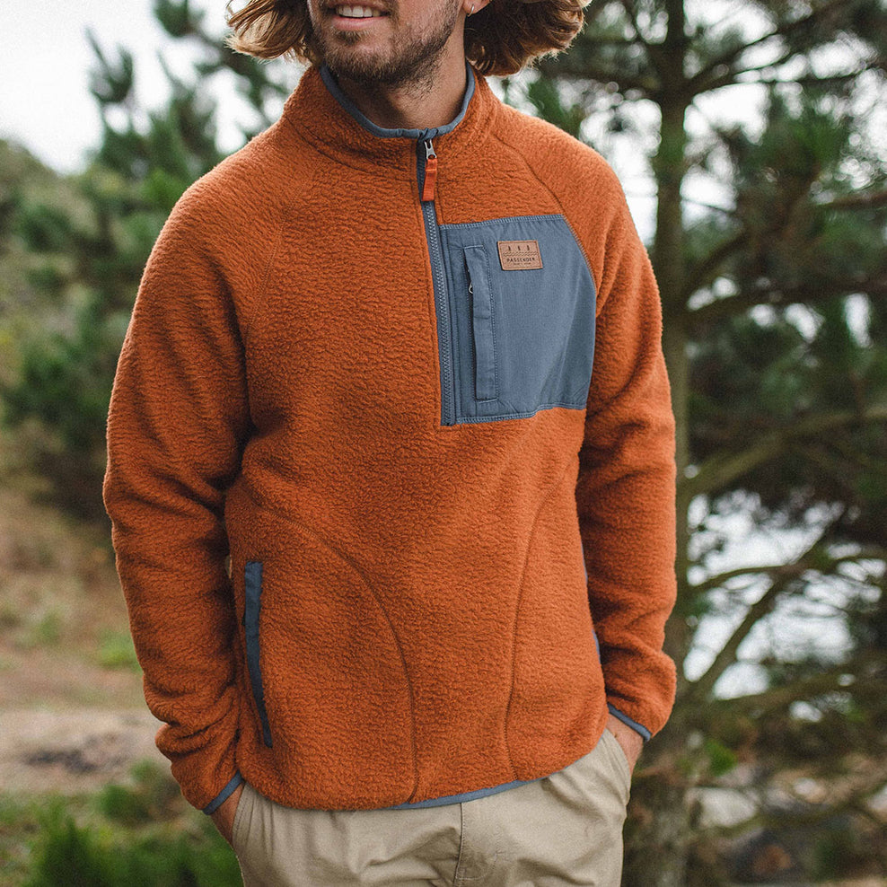 Passenger Offgrid 1/4 Zip Recycled Sherpa Fleece Glazed Ginger