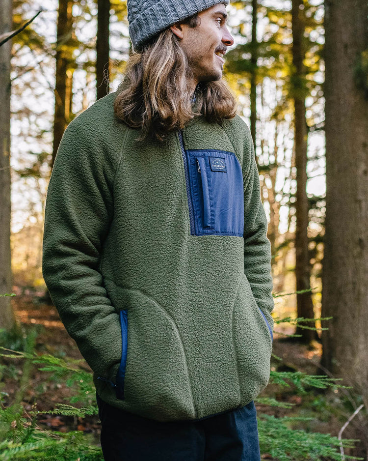 Passenger Offgrid Recycled Sherpa 1/4 Zip Fleece Khaki