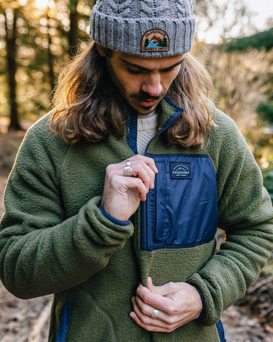 Passenger Offgrid Recycled Sherpa 1/4 Zip Fleece Khaki