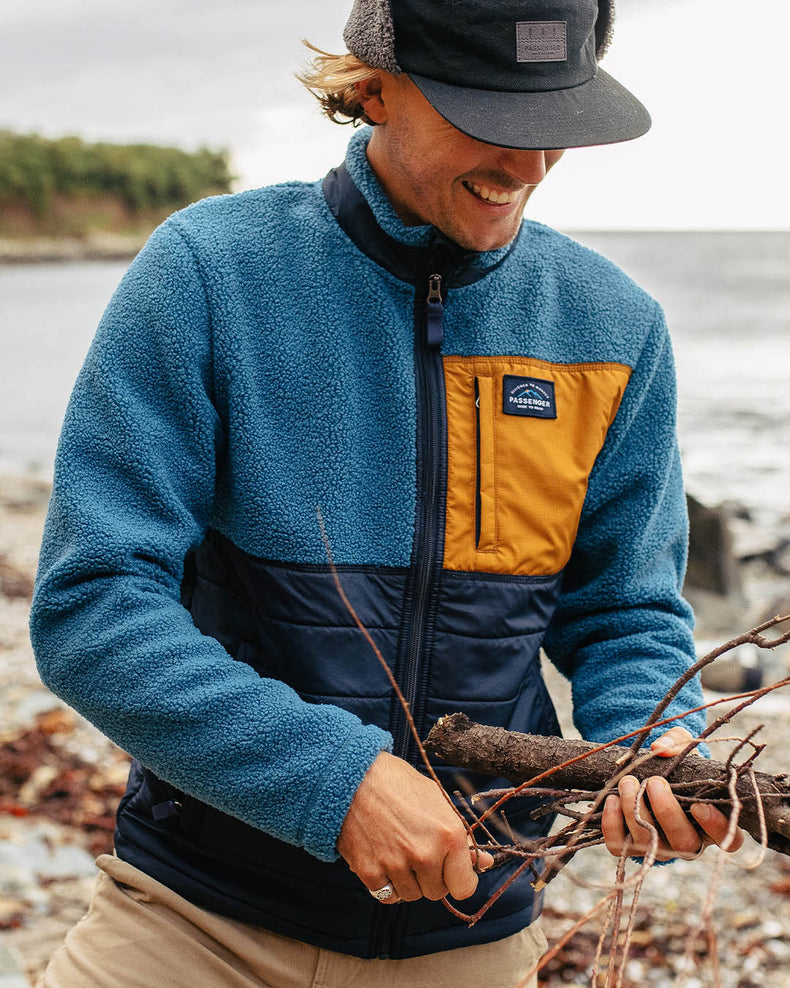 Passenger Born Explorer Recycled Polar-Lined Sherpa Fleece Blue Steel