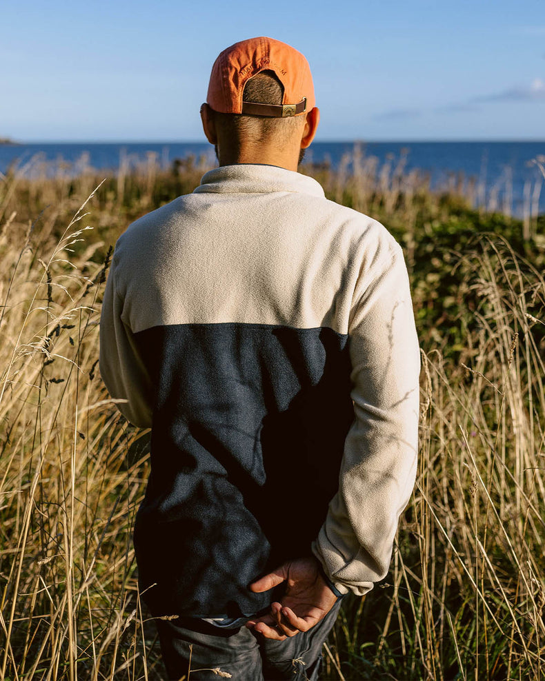 Passenger Set Off Recycled Polar 1/4 Zip Fleece Oatmeal