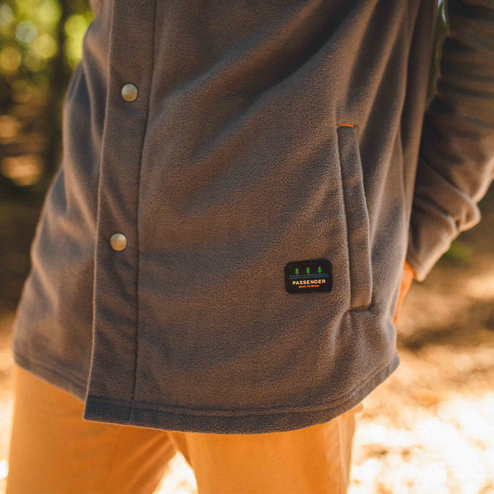 Passenger Maple Recycled Polar Fleece Shirt Turbulence Grey