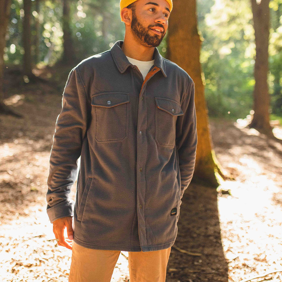 Passenger Maple Recycled Polar Fleece Shirt Turbulence Grey