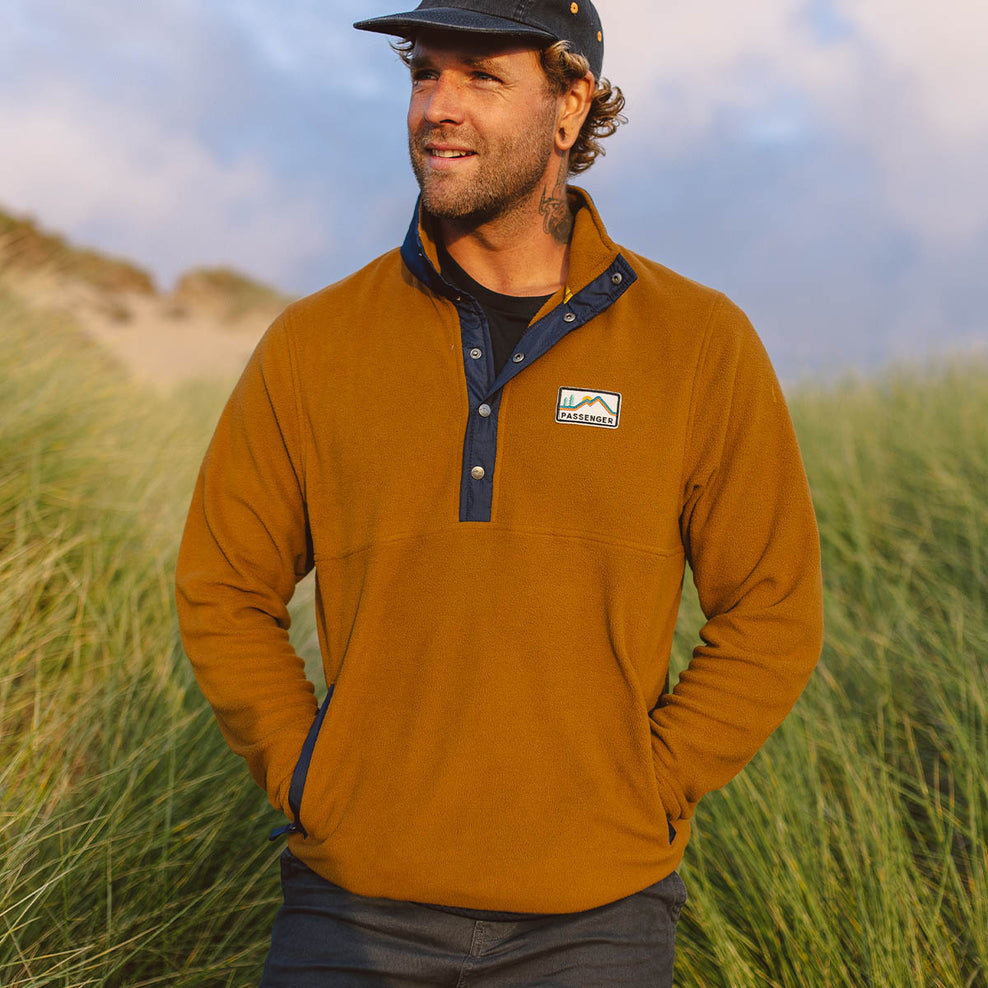 Passenger Adrift Recycled Polar Fleece Golden Brown