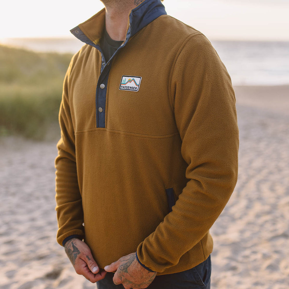 Passenger Adrift Recycled Polar Fleece Golden Brown