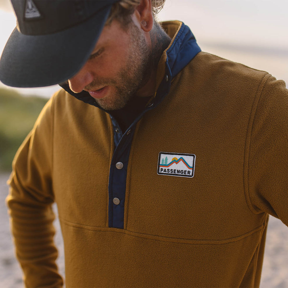 Passenger Adrift Recycled Polar Fleece Golden Brown