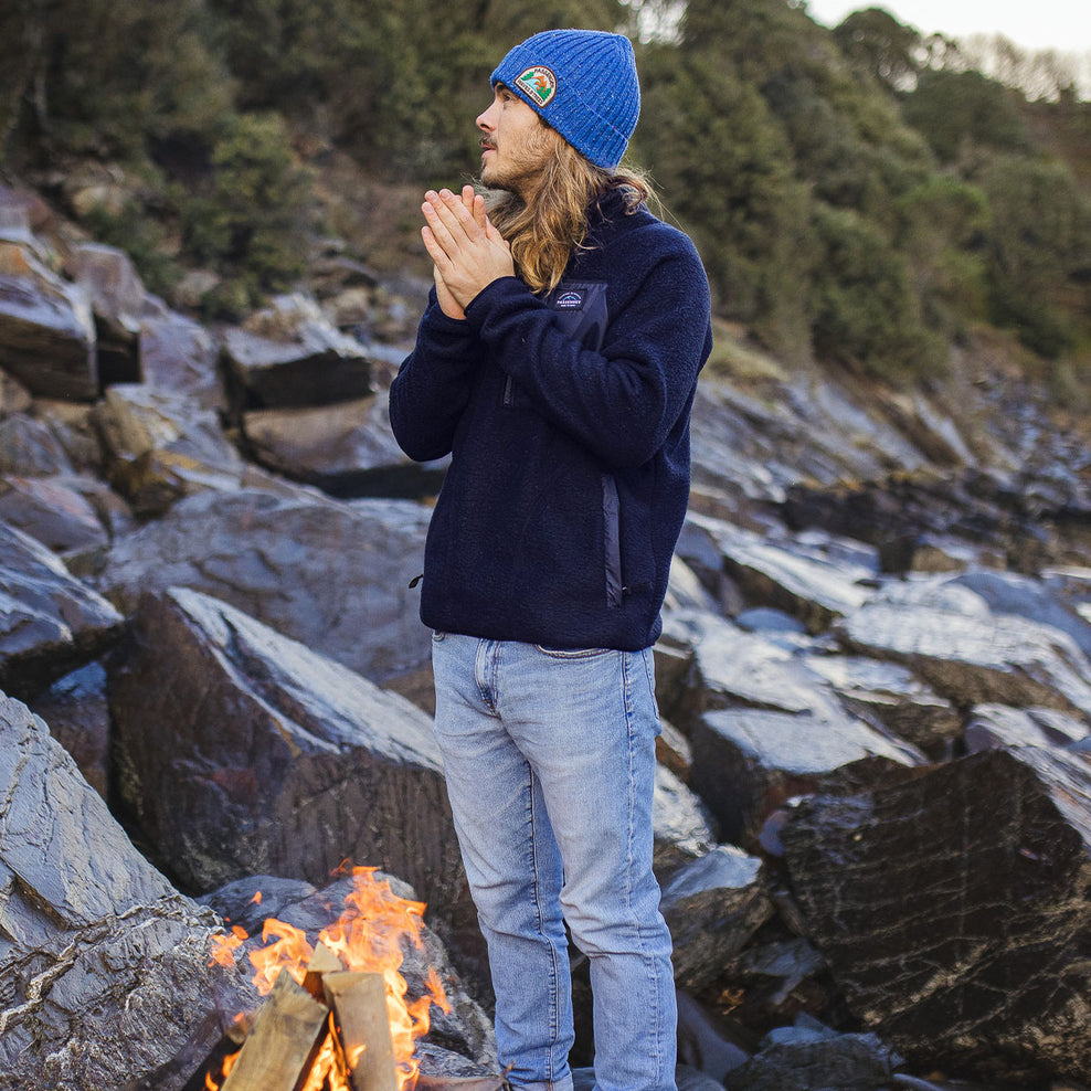 Passenger Offgrid 1/4 Zip Recycled Sherpa Fleece Navy