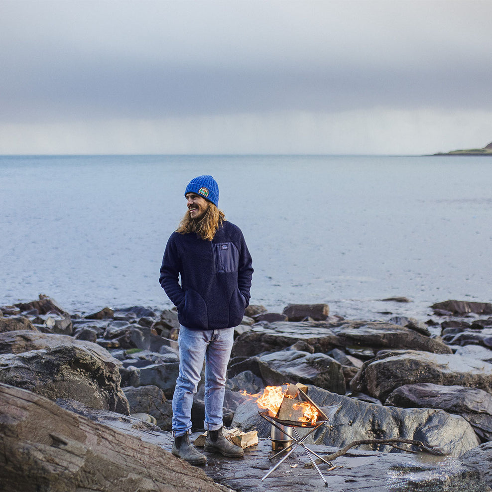 Passenger Offgrid 1/4 Zip Recycled Sherpa Fleece Navy