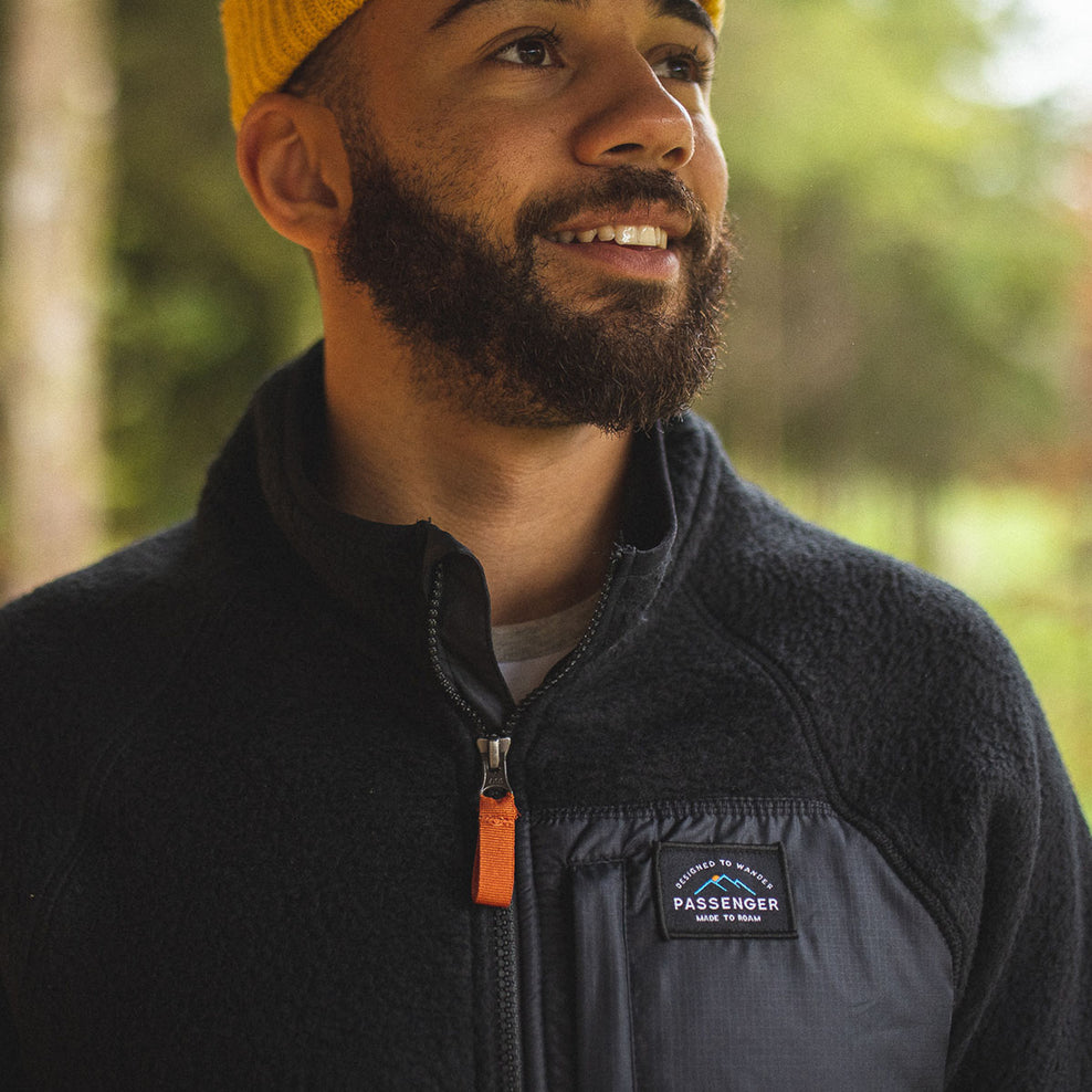 Passenger Offgrid 1/4 Zip Recycled Sherpa Fleece Black