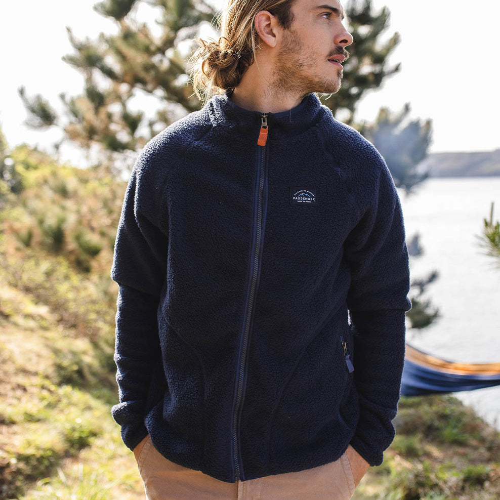 Passenger Tripper Full Zip Recycled Sherpa Fleece Navy