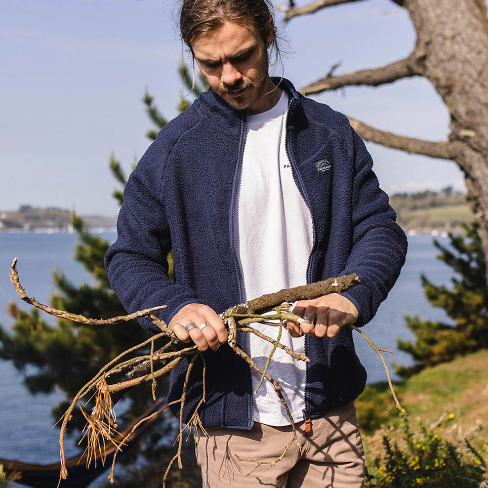 Passenger Tripper Full Zip Recycled Sherpa Fleece Navy