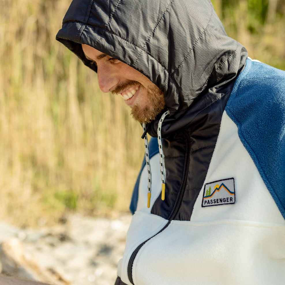 Passenger Timber Recycled Polar Full Zip Fleece Egret