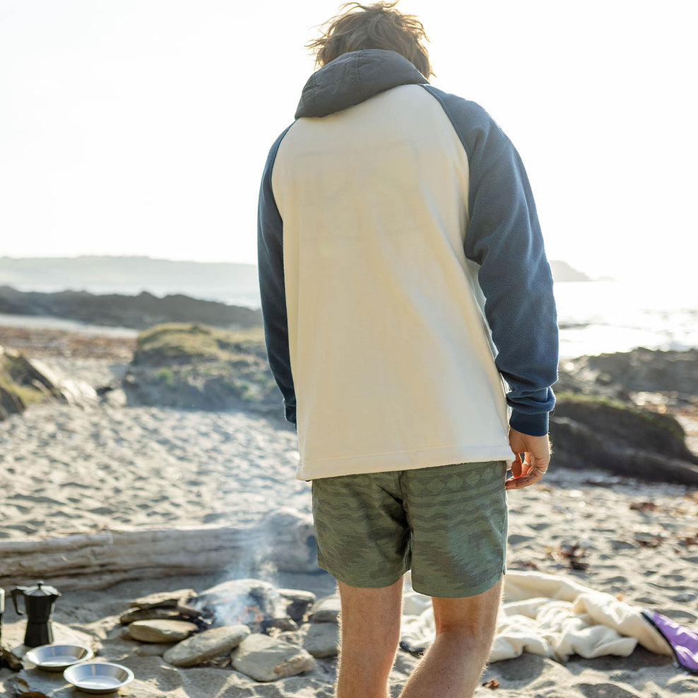 Passenger Timber Recycled Polar Full Zip Fleece Egret