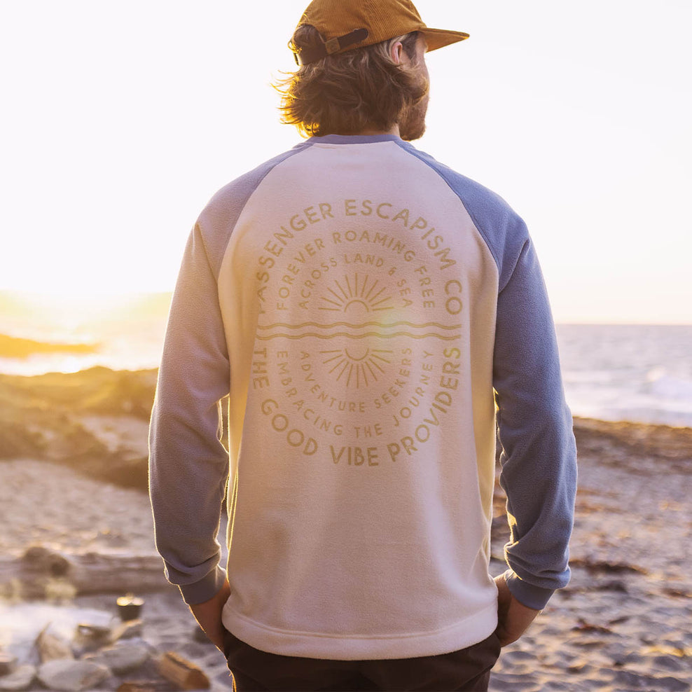 Passenger Good Vibes Recycled Polar Fleece Sweatshirt Egret