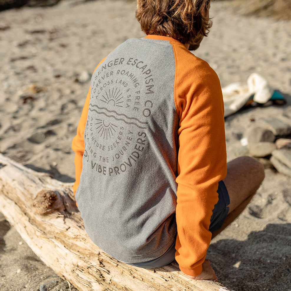 Passenger Good Vibes Recycled Polar Fleece Sweatshirt Grey Marl