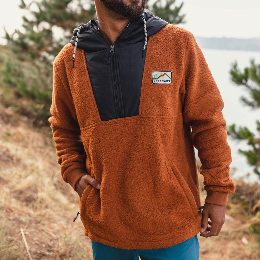 Passenger Spindrift Recycled Sherpa Hooded Fleece Glazed Ginger