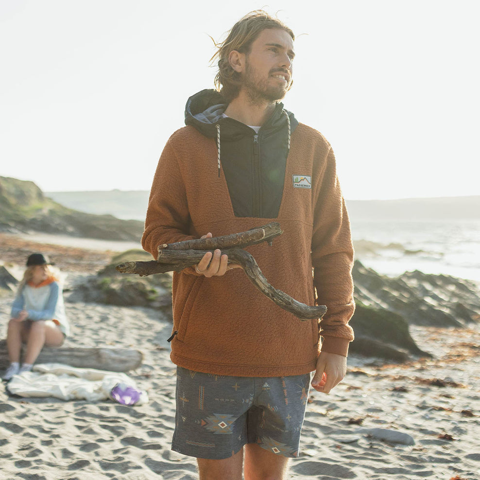 Passenger Spindrift Recycled Sherpa Hooded Fleece Glazed Ginger