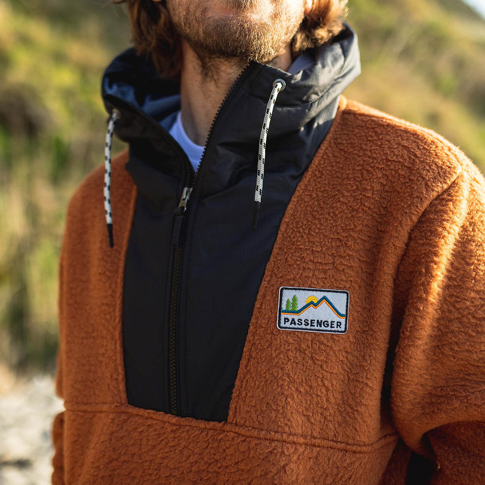 Passenger Spindrift Recycled Sherpa Hooded Fleece Glazed Ginger