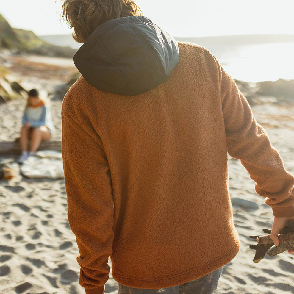 Passenger Spindrift Recycled Sherpa Hooded Fleece Glazed Ginger