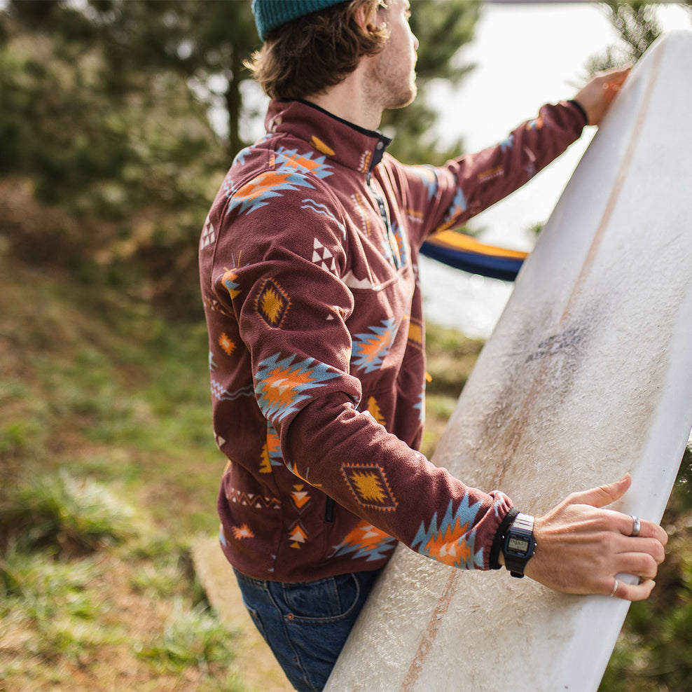 Passenger Canyon Recycled Polar Fleece Pullover Russet Drifter