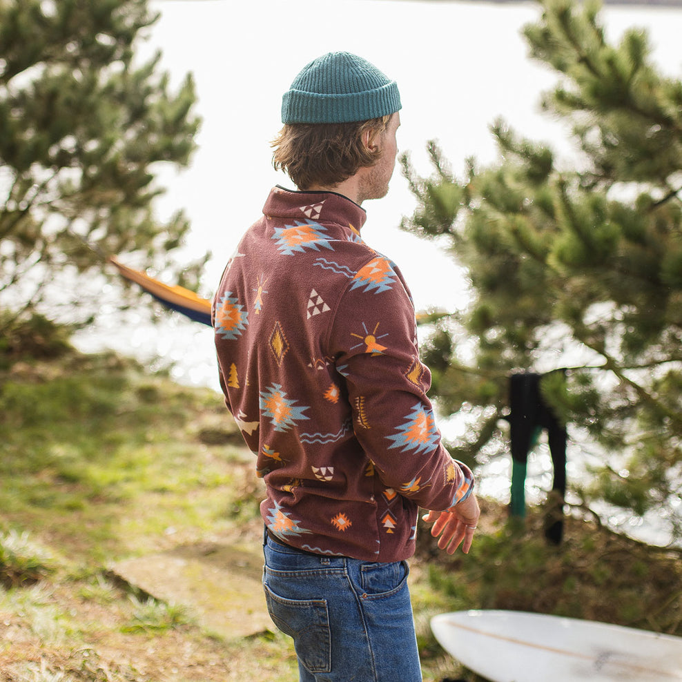 Passenger Canyon Recycled Polar Fleece Pullover Russet Drifter