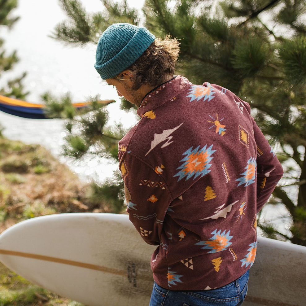 Passenger Canyon Recycled Polar Fleece Pullover Russet Drifter