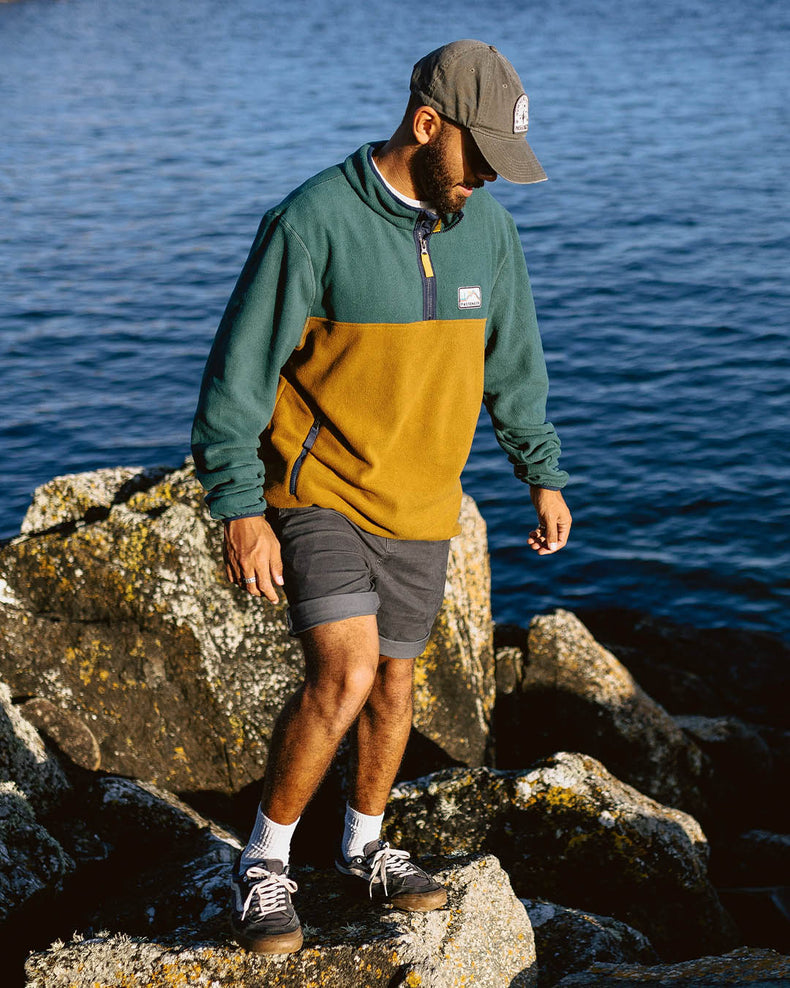 Passenger Set Off Recycled Polar 1/4 Zip Fleece Deep Ocean