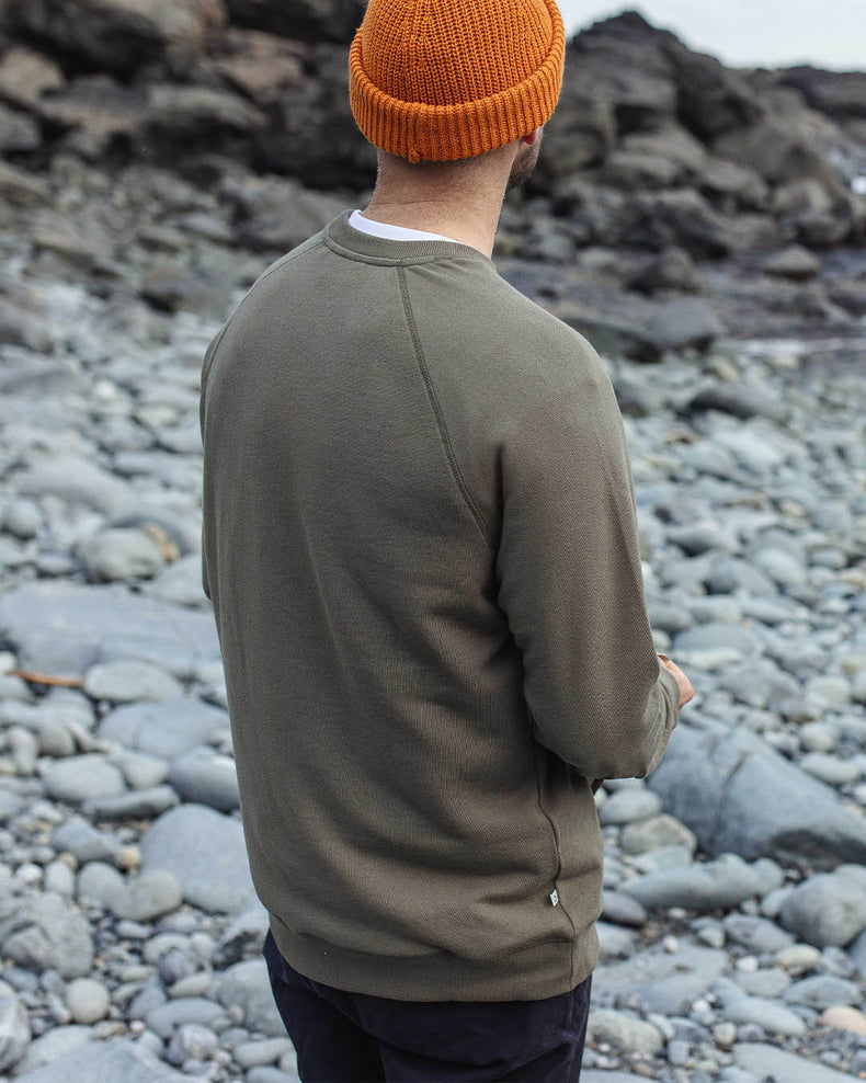 Passenger Border Recycled Cotton Sweatshirt Dusty Olive