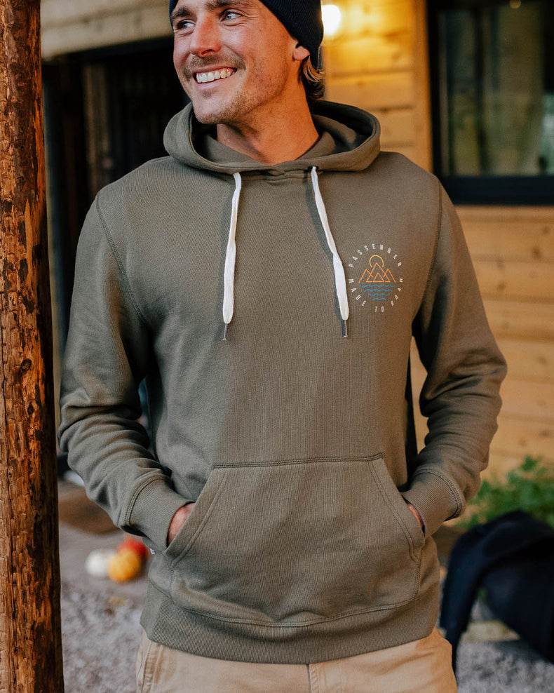 Passenger Escapism Recycled Cotton Hoodie Dusty Olive