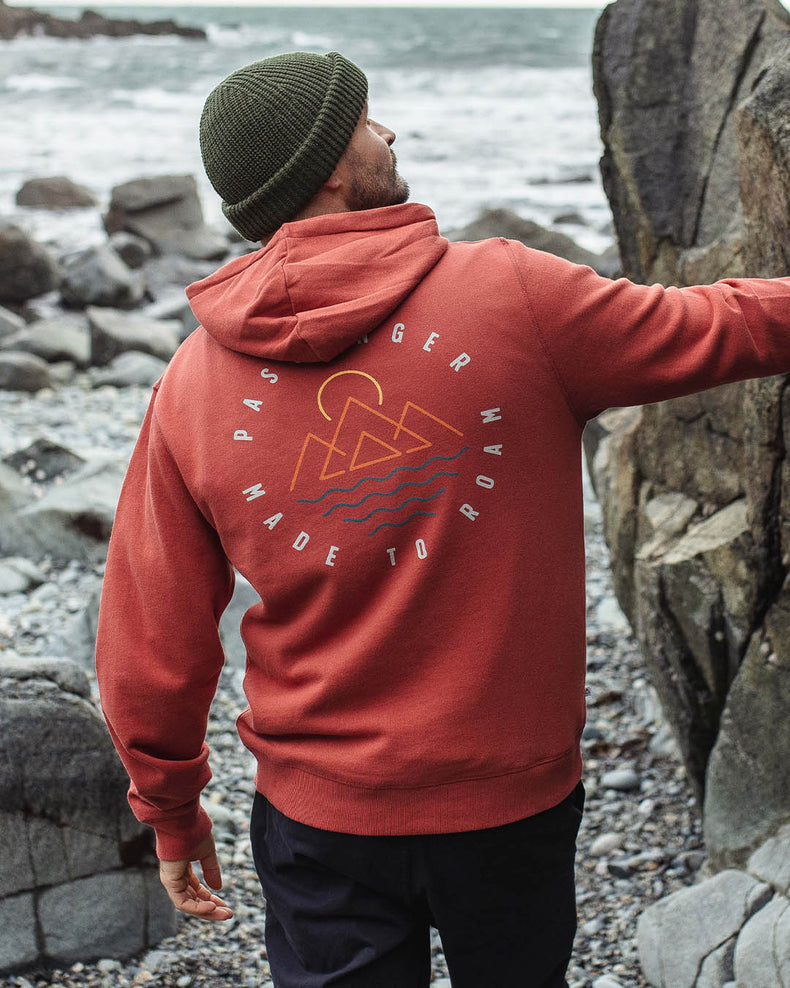 Passenger Escapism Recycled Cotton Hoodie Burnt Red